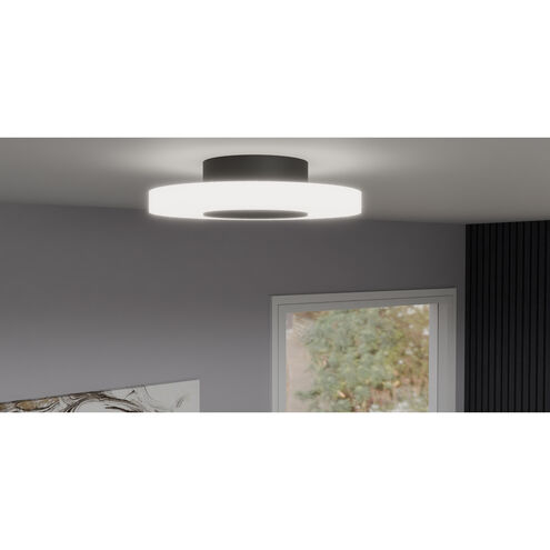 Rockwell LED 14 inch Matte Black Flush Mount Ceiling Light, Medium