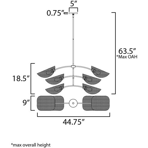 Bonnet 6 Light 9 inch Black Multi-Light Pendant Ceiling Light