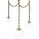 Marie Flanigan Bellamy LED 16 inch Soft Brass and Bronze Statement Chain Multi Globe Chandelier Ceiling Light in Clear Glass