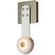 Art & Alchemy SNAPS LED 5.5 inch White Sconce Wall Light in Black Leather with Alabaster