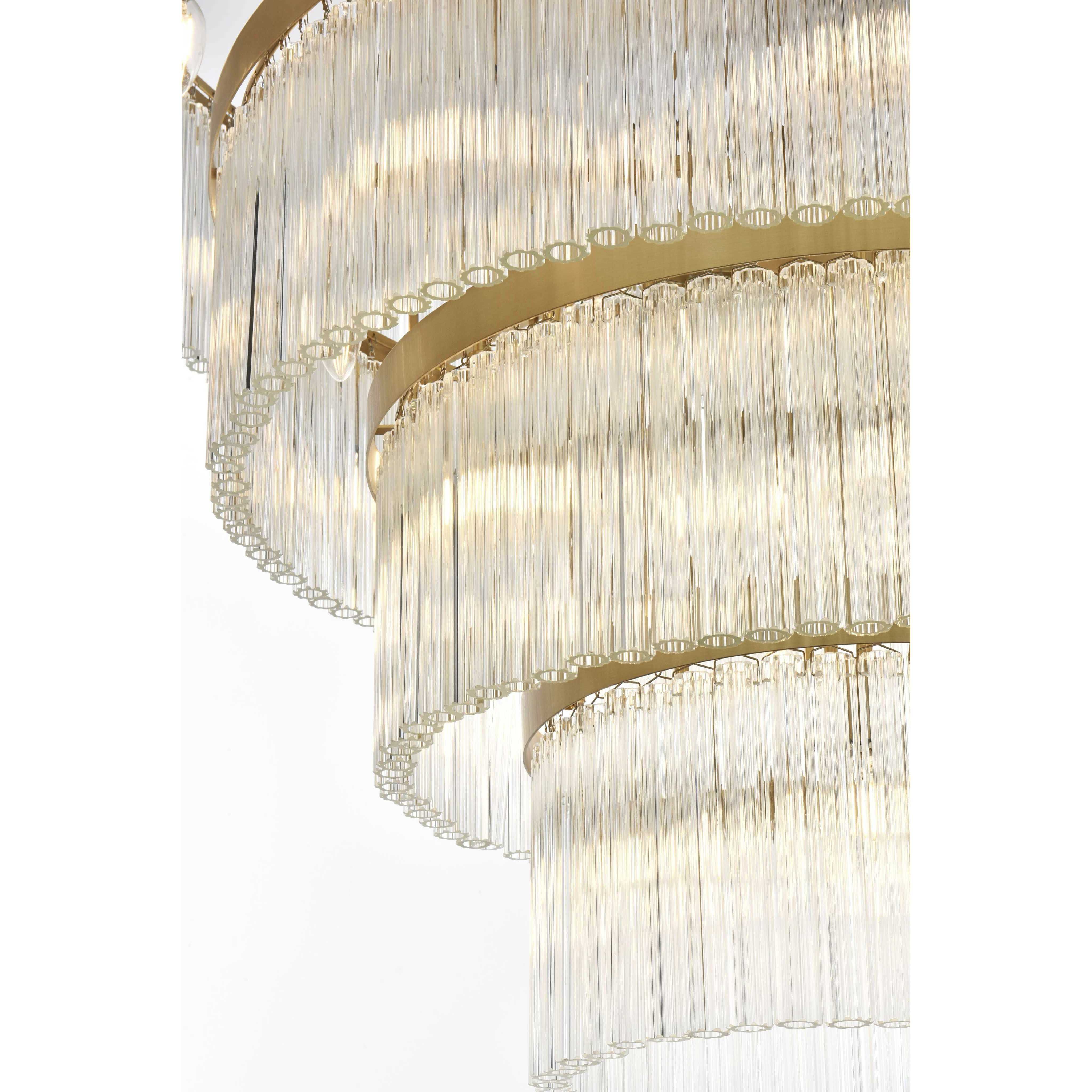 Harlow 28 Light 40 inch Satin Gold Chandelier Ceiling Light