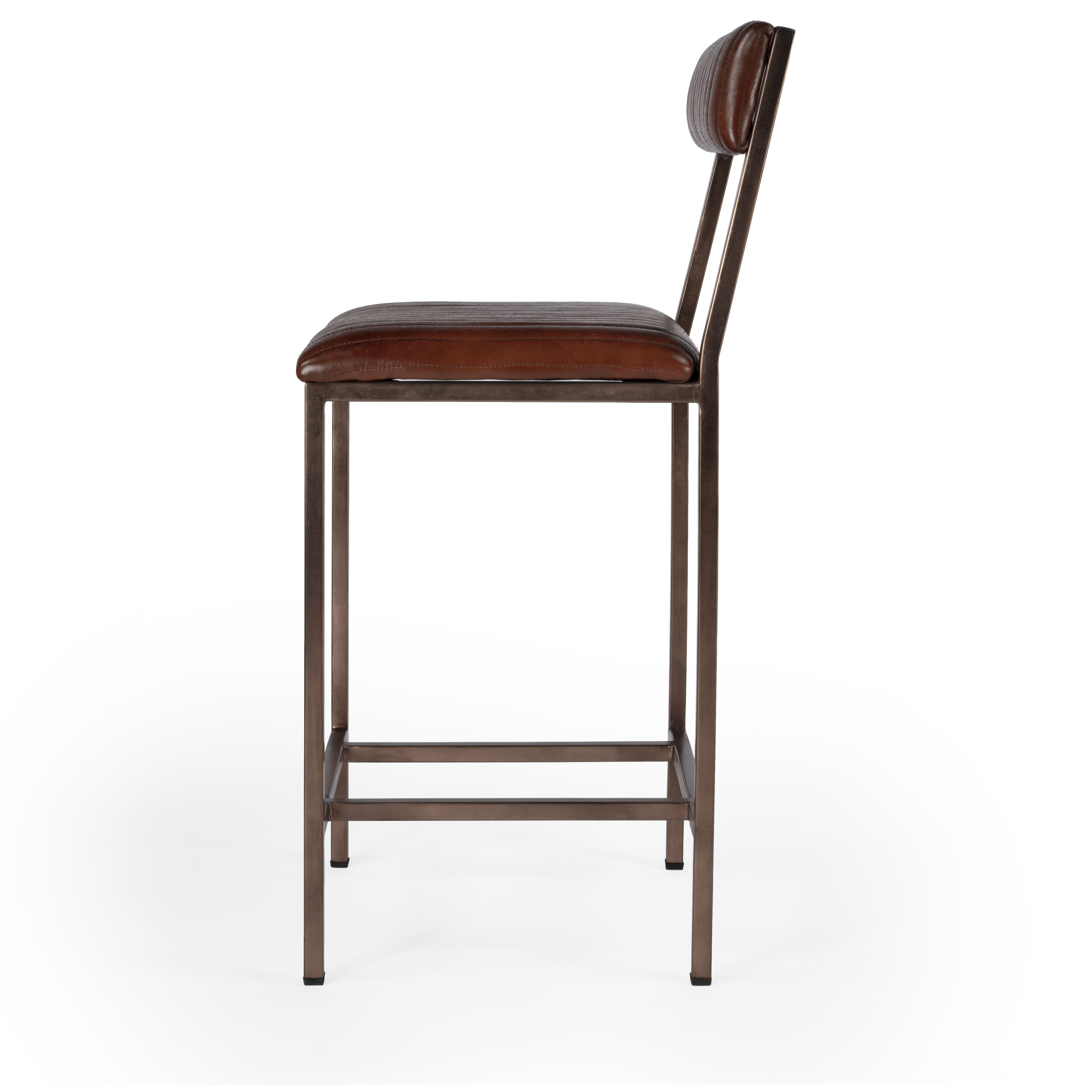 Houston 24" Leather Counter Stool in Medium Brown
