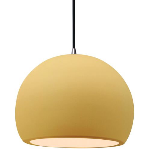 Radiance 1 Light 12.25 inch Muted Yellow and Brushed Nickel Pendant Ceiling Light