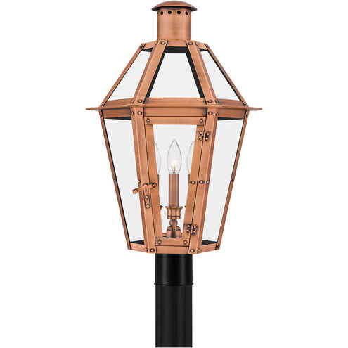 Burdett 3 Light 25 inch Aged Copper Outdoor Post Lantern