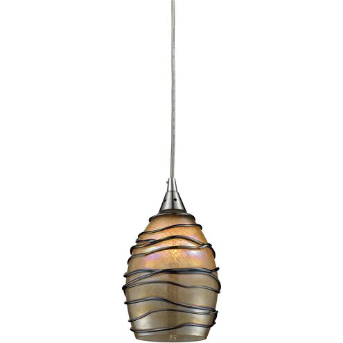 Vines 1 Light 5 inch Satin Nickel Mini Pendant Ceiling Light in Incandescent