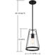 Farmhouse 1 Light 11.5 inch Matte Black Outdoor Hanging Lantern