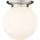 Beacon 1 Light 14 inch Satin Nickel Flush Mount Ceiling Light