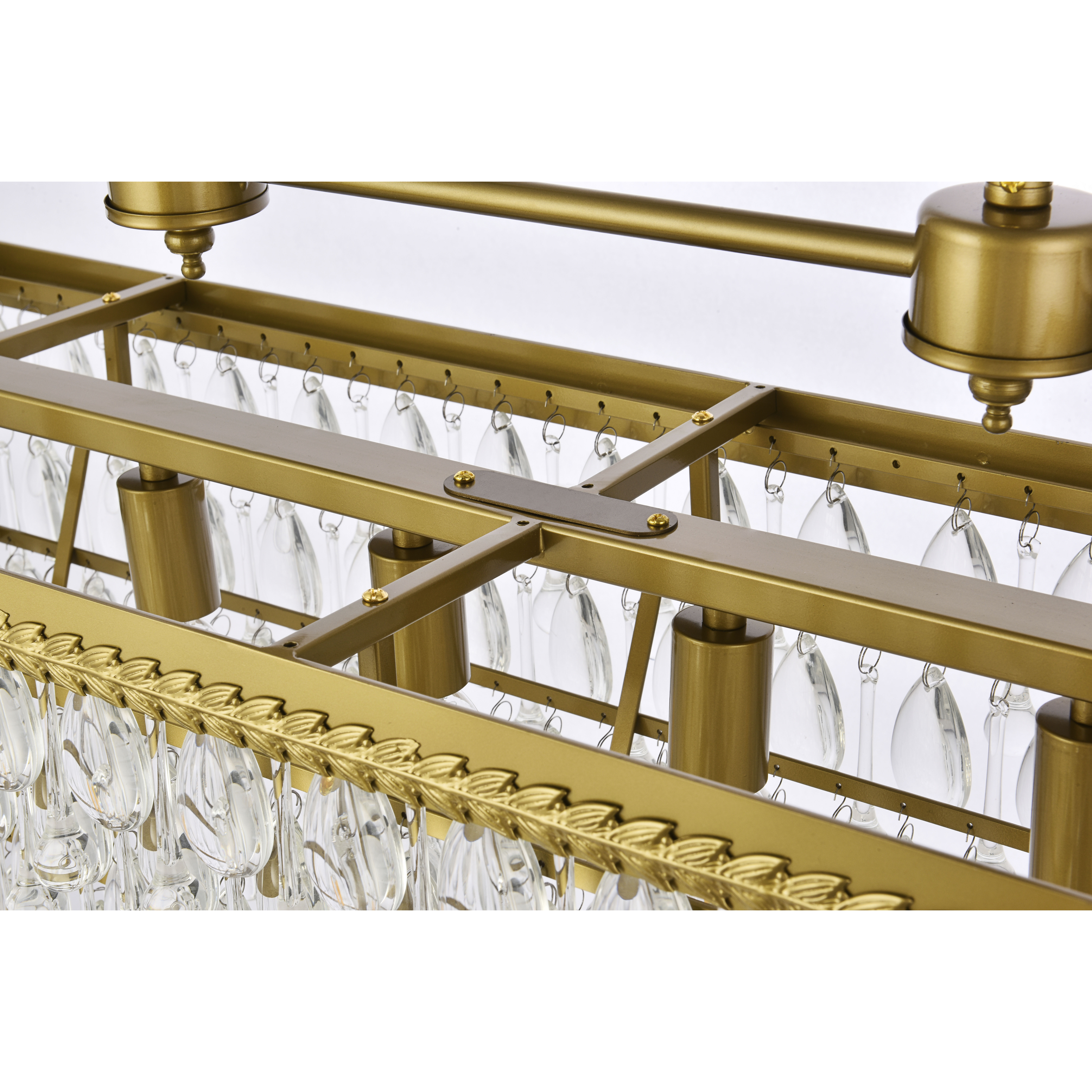 Nordic 6 Light 32 inch Brass Linear Pendant Ceiling Light