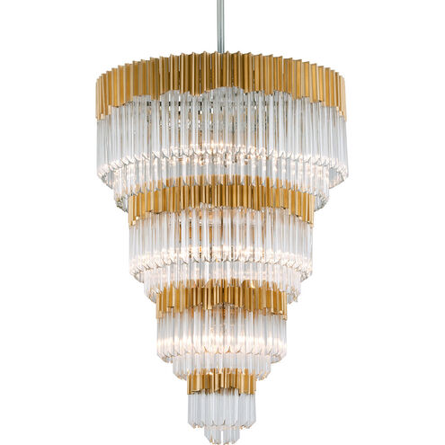 Charisma 17 Light 36 inch Gold Leaf/Stainless Steel Chandelier Ceiling Light