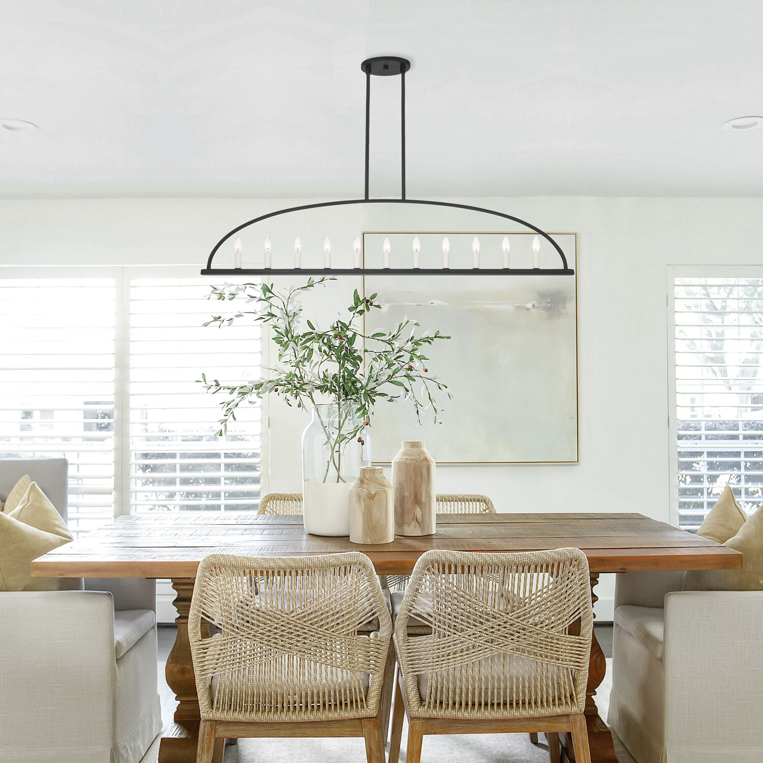 Abbott 11 Light 54 inch Black Chandelier Ceiling Light