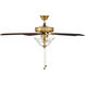 Traditional 52 inch Natural Brass with Walnut and Black Blades Ceiling Fan