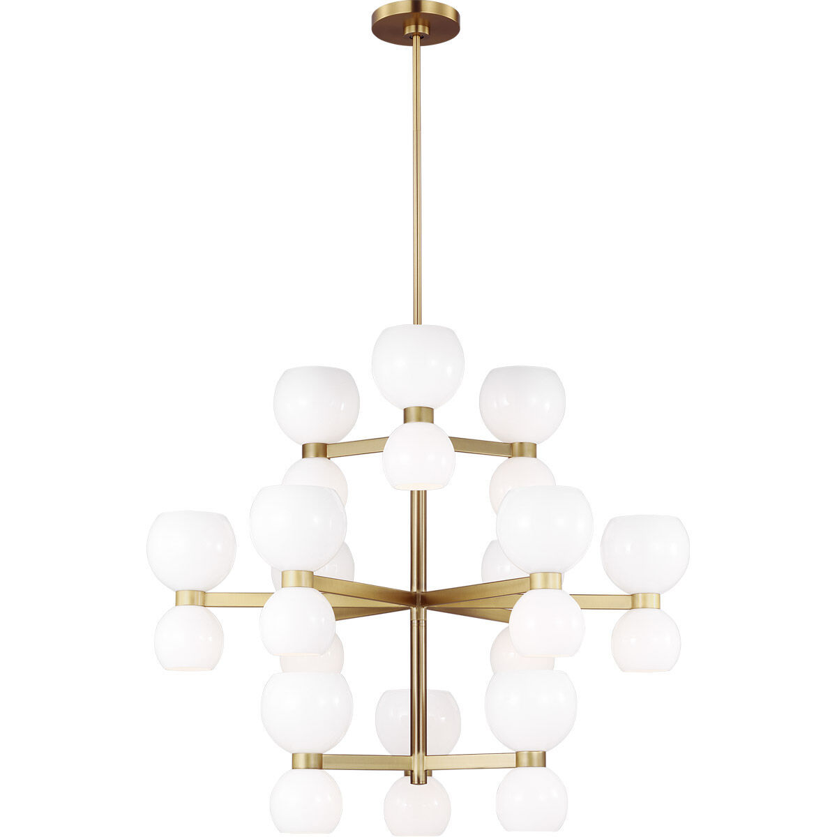 kate spade new york Londyn 24 Light 36.5 inch Burnished Brass with Milk White Glass Chandelier Ceiling Light