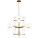 kate spade new york Londyn 24 Light 36.5 inch Burnished Brass with Milk White Glass Chandelier Ceiling Light