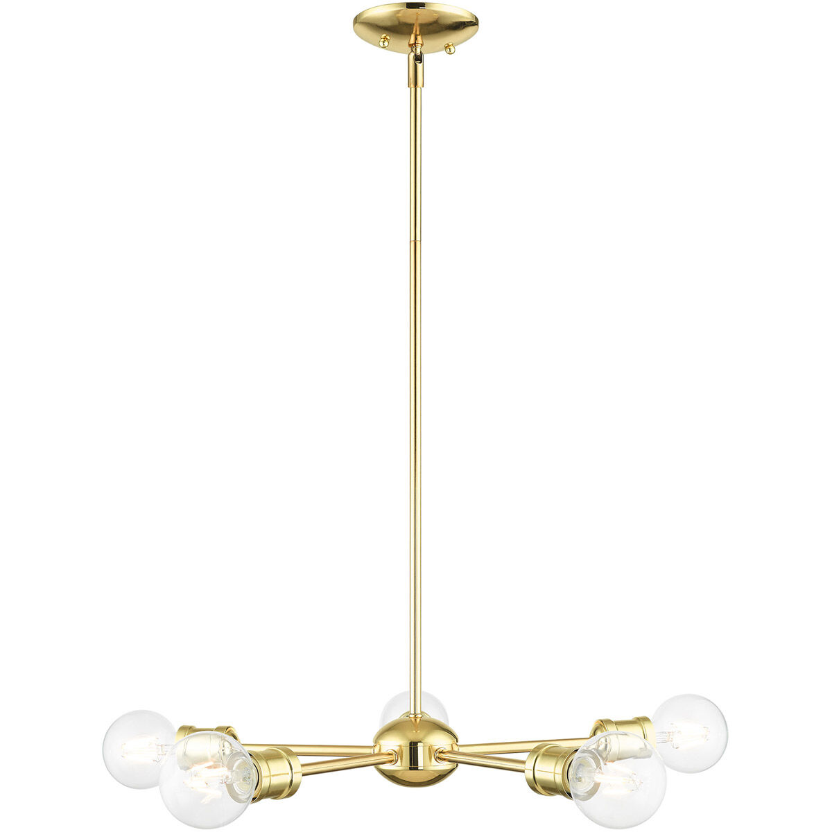 Lansdale 5 Light 19 inch Polished Brass Chandelier Ceiling Light
