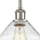 Ballston Cindyrella 1 Light 8 inch Brushed Satin Nickel Mini Pendant Ceiling Light in Incandescent, Seedy Glass