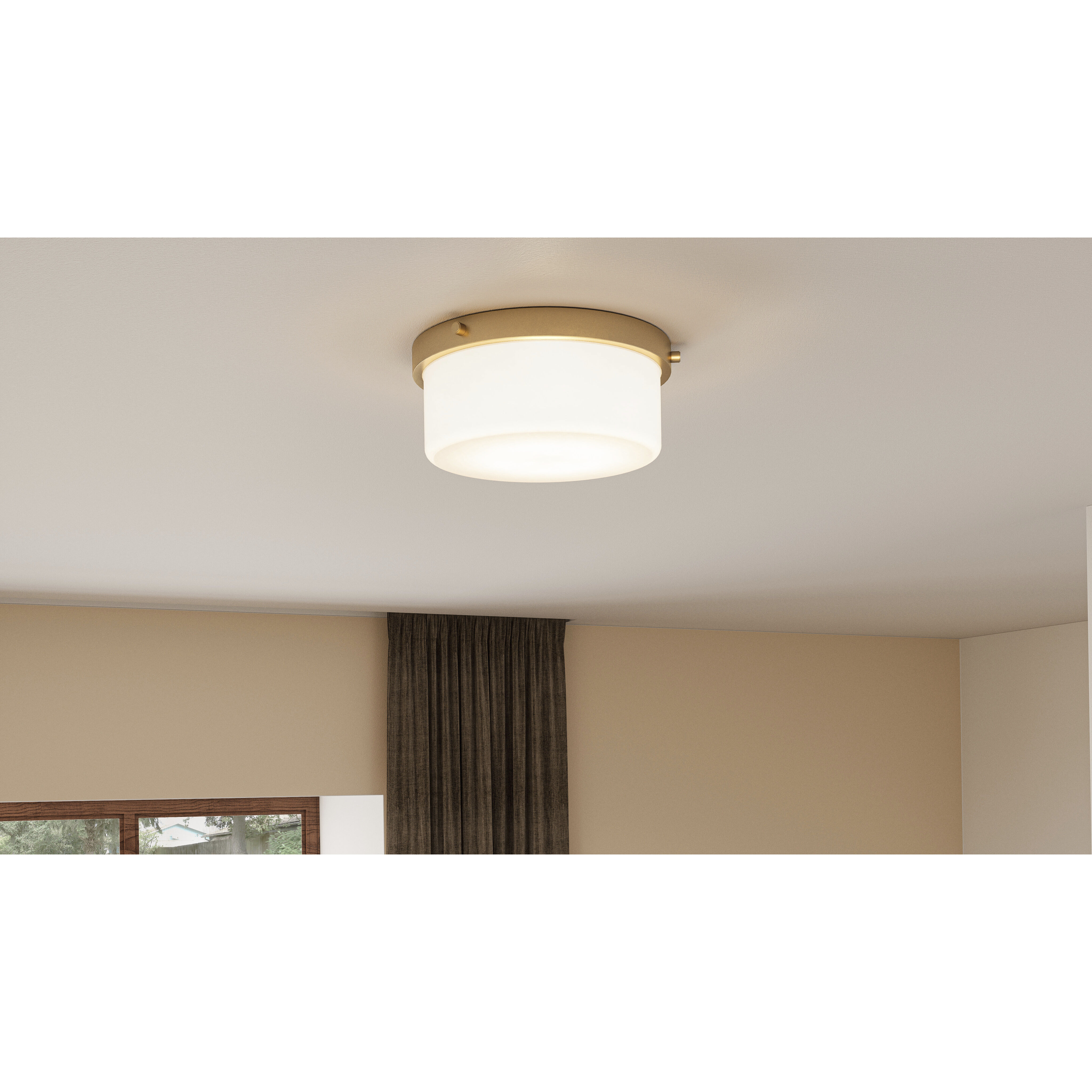 Levine 2 Light 12 inch Aged Brass Flush Mount Ceiling Light