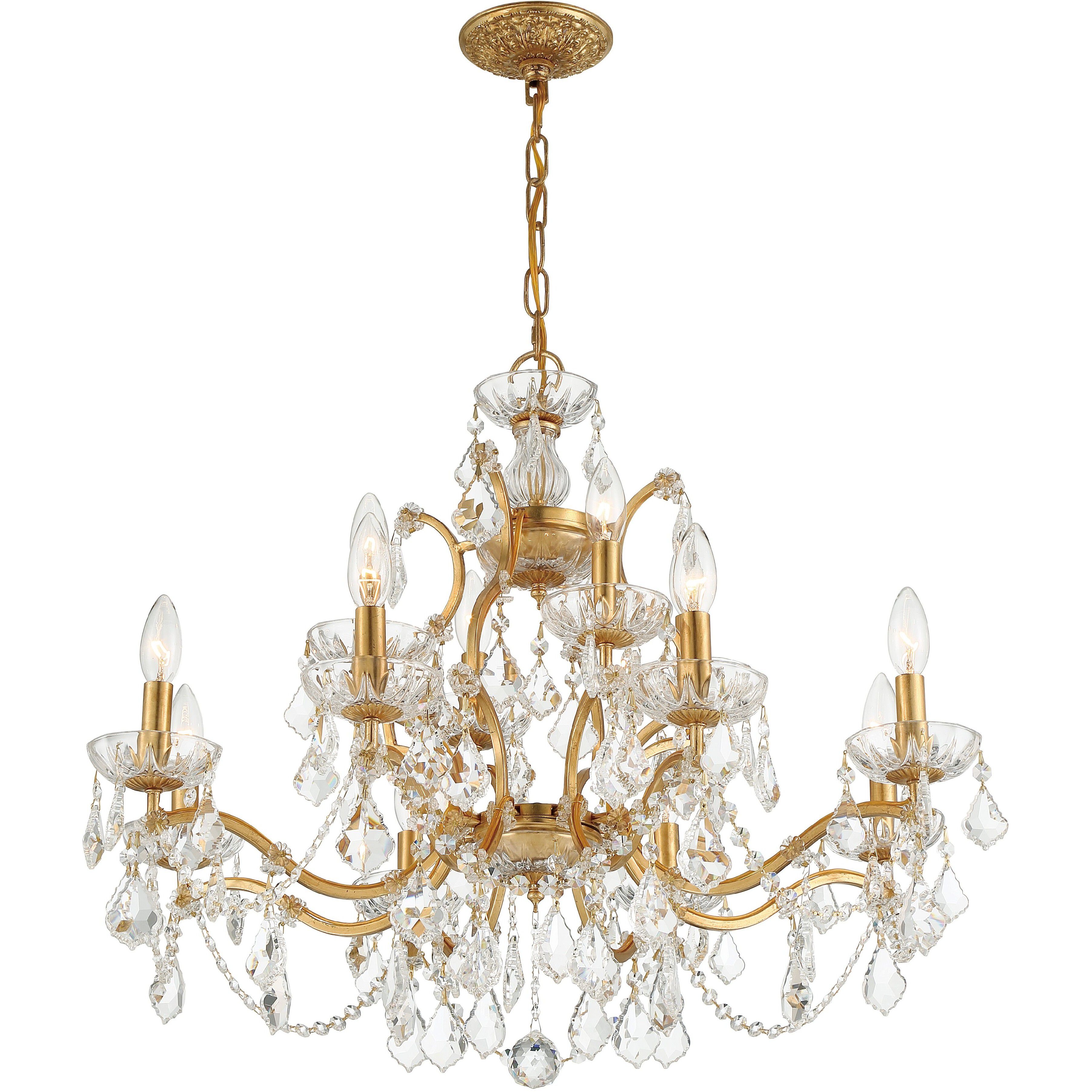 Filmore 12 Light 29 inch Antique Gold Chandelier Ceiling Light in Clear Hand Cut