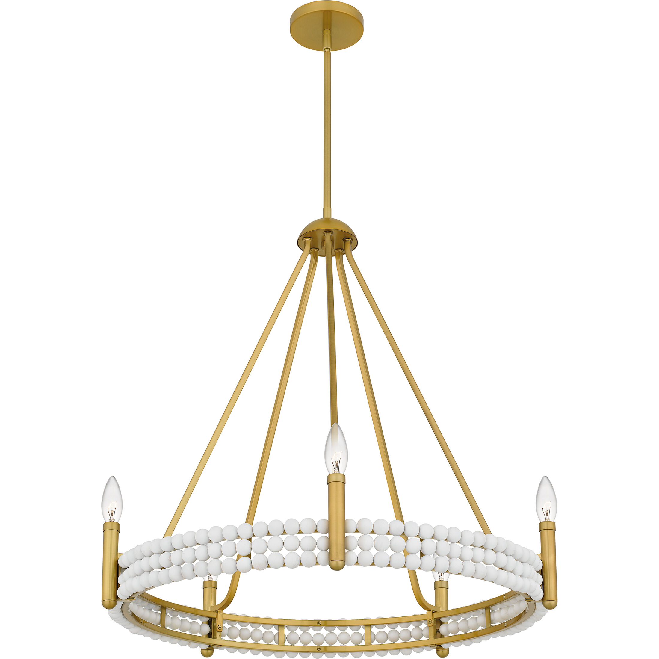 Molly 5 Light 27 inch Brushed Gold Chandelier Ceiling Light