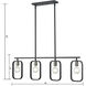 Dylan 4 Light 39 inch Black Linear Chandelier Ceiling Light