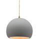 Radiance LED 7 inch Bisque and Antique Brass Pendant Ceiling Light