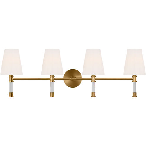 C&M by Chapman & Myers Hanover 4 Light 34.13 inch Burnished Brass Bath Vanity Wall Sconce Wall Light 