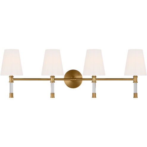 C&M by Chapman & Myers Hanover 4 Light 34.13 inch Burnished Brass Bath Vanity Wall Sconce Wall Light