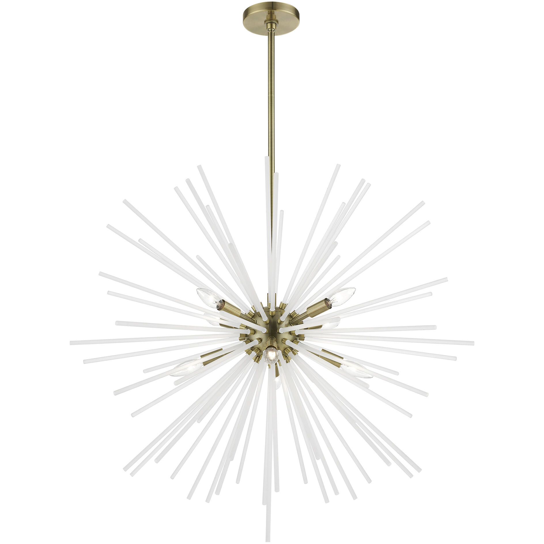 Uptown 8 Light 34 inch Antique Brass Foyer Chandelier Ceiling Light, Large