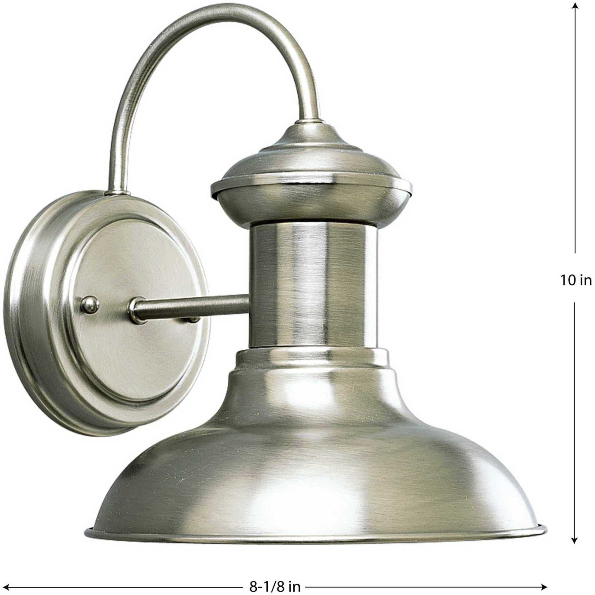 Brookside 1 Light 10 inch Antique Nickel Outdoor Wall Lantern, Small 