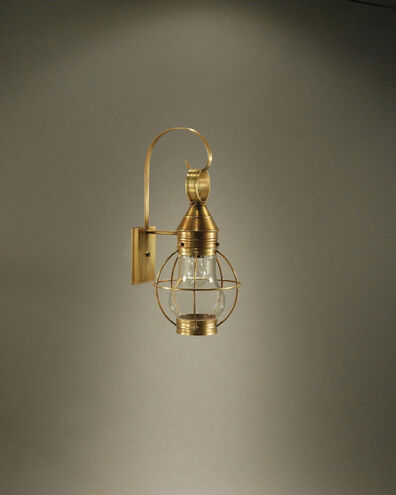 Bosc 1 Light 24.75 inch Antique Brass Outdoor Wall Light in Clear Glass