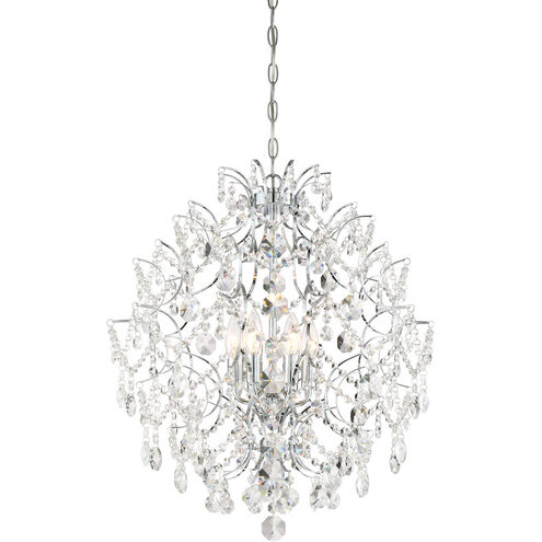 Isabella's Crown 6 Light 22 inch Chrome Chandelier Ceiling Light