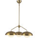 Alora Mood Rubio 3 Light 27.75 inch Aged Gold/Opal Matte Glass Chandelier Ceiling Light
