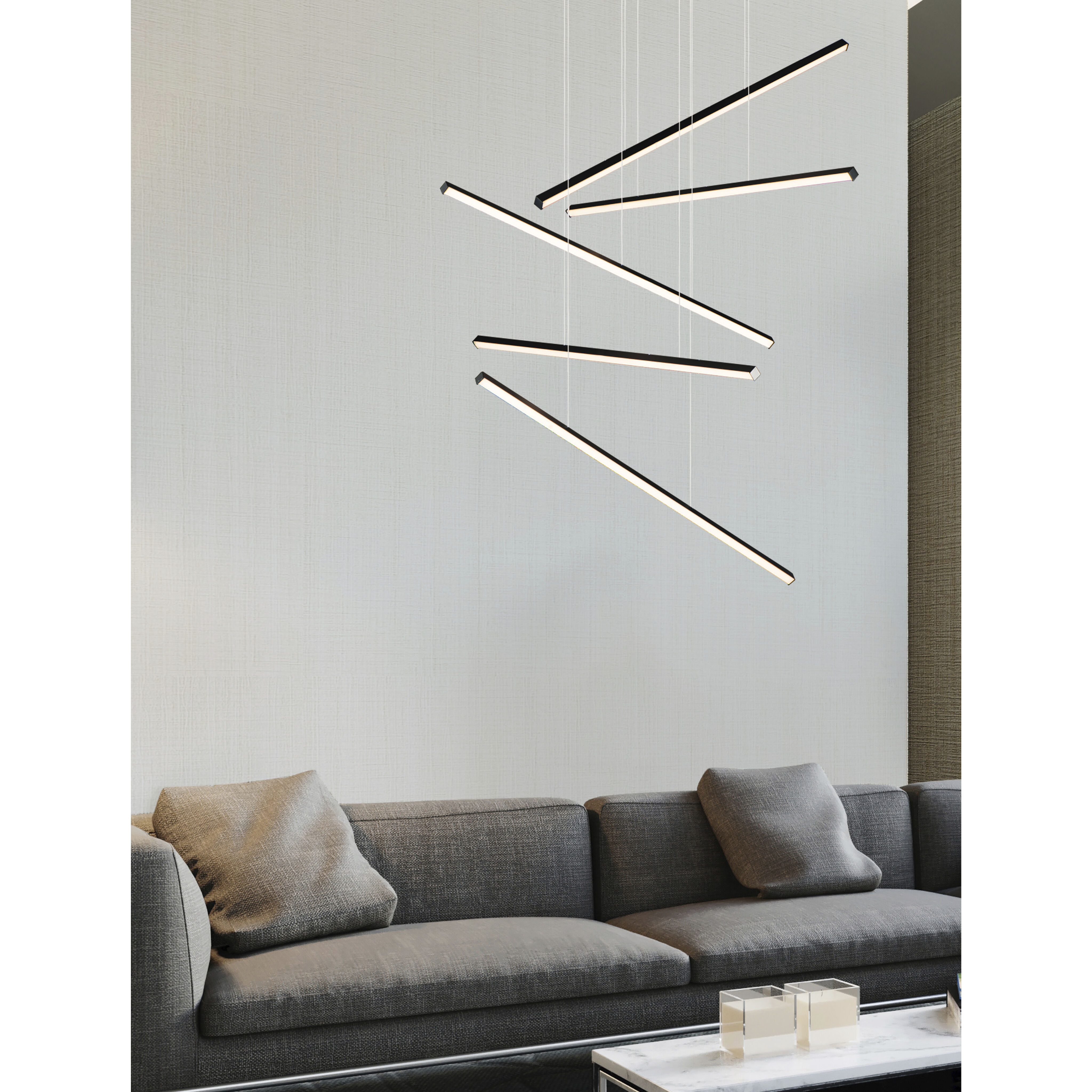 Hover LED 47.5 inch Black Multi-Light Pendant Ceiling Light