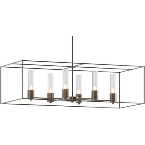 Portico 6 Light 42 inch Bronze and Dark Smoke Pendant Ceiling Light in Bronze/Dark Smoke, Seeded Clear