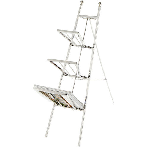 Easel Polished Nickel Magazine Rack