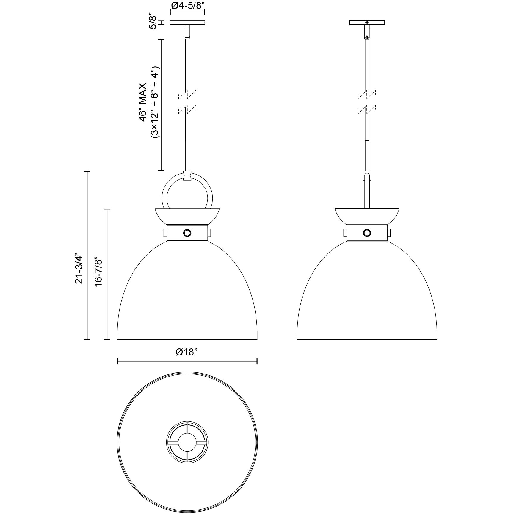 Alora Mood Waldo Pendant Ceiling Light in Matte Black, Smoked Glass