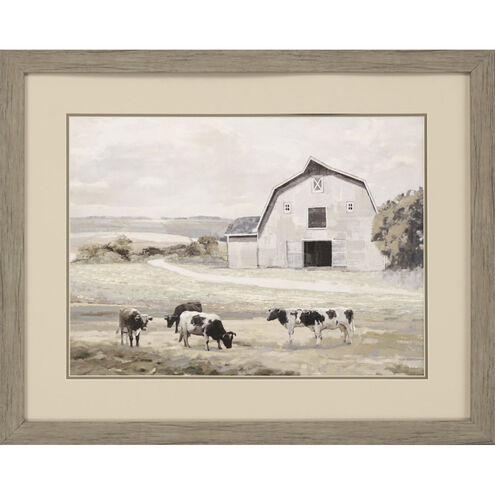 Farm Life Green and Gray and Neutral and Multi Framed Art