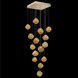 Vesta LED 19 inch Gold Pendant Ceiling Light in Amber Studio Glass