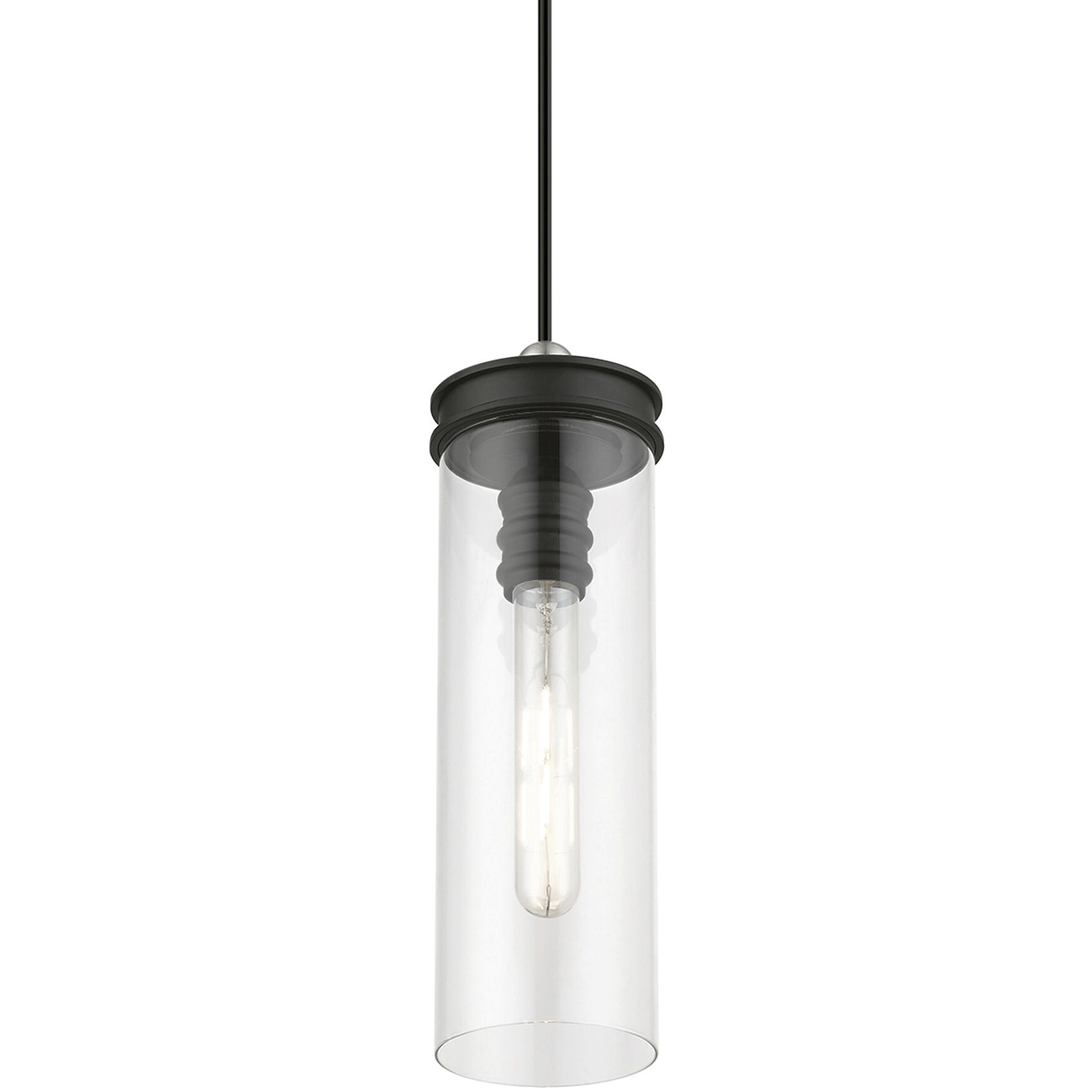 Devoe 1 Light 5.13 inch Black with Brushed Nickel Accent Mini Pendant Ceiling Light
