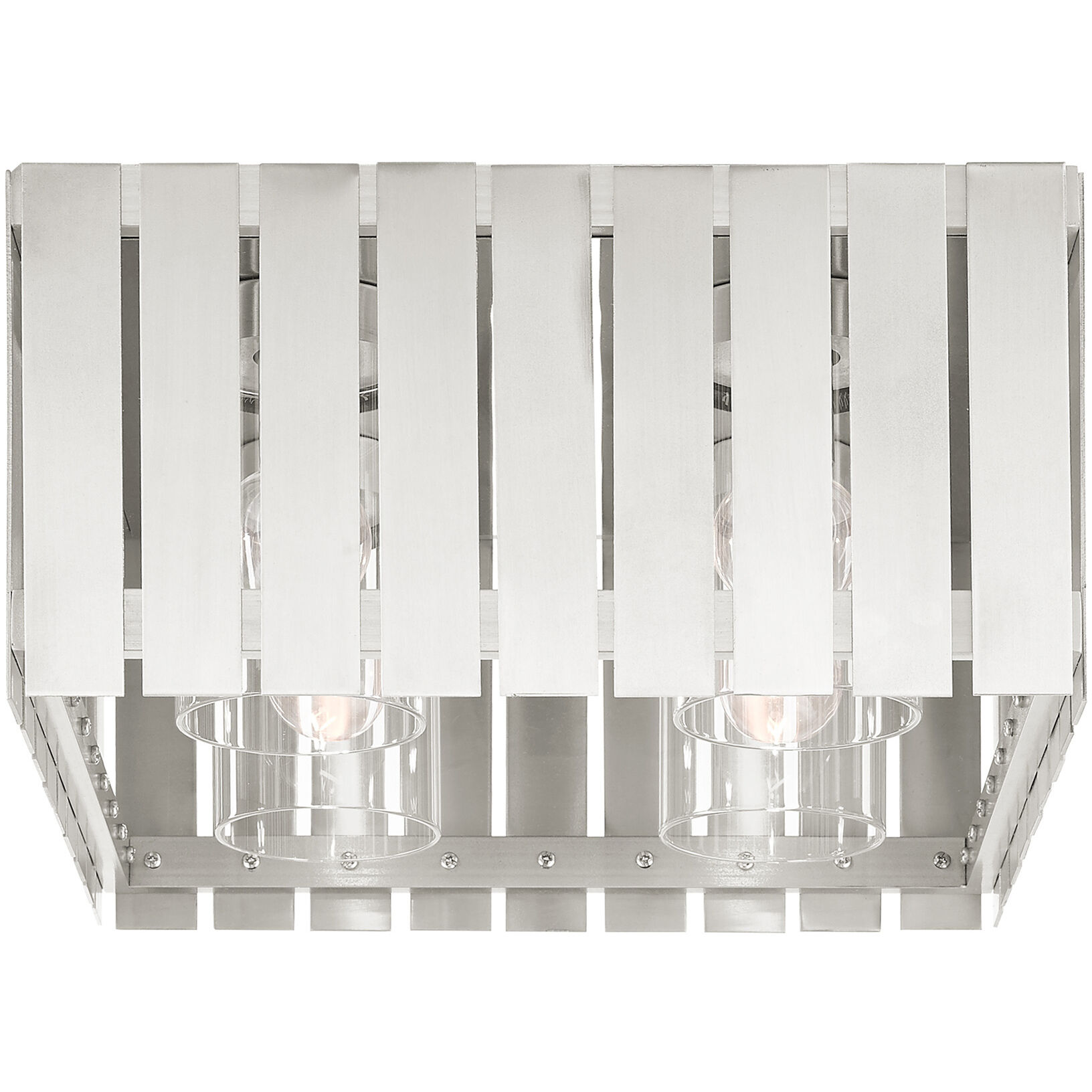 Greenwich 4 Light 13 inch Brushed Nickel Outdoor Flush Mount