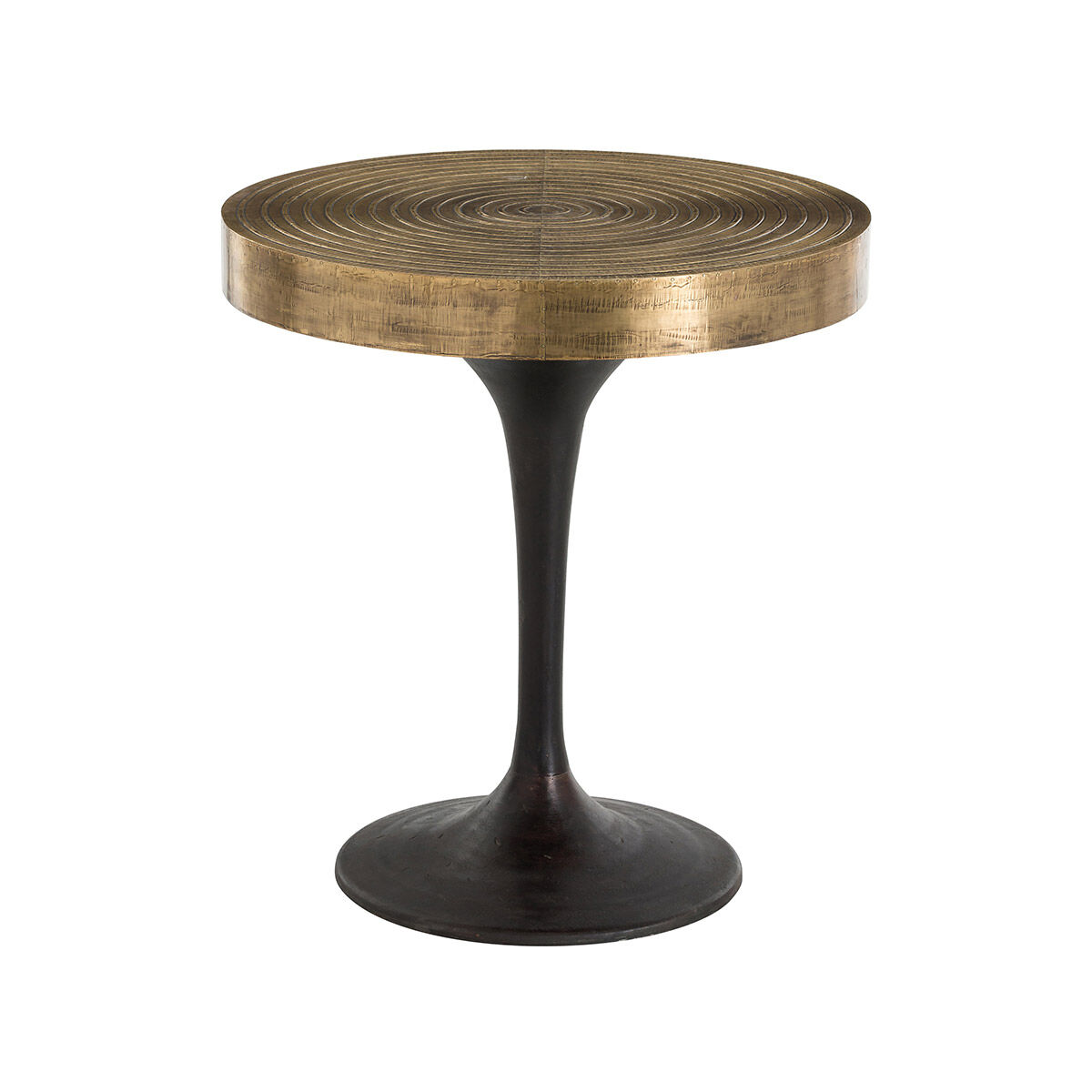 Daryl 24 inch Antique Brass/Antique Bronze Side Table, Round