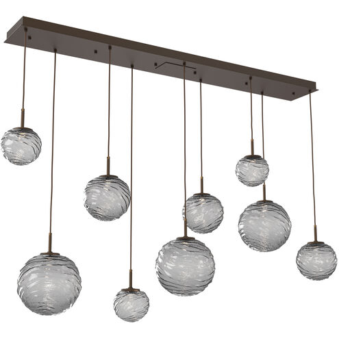 Gaia LED 70 inch Flat Bronze Linear Multi-Pendant Ceiling Light in 3000K LED, Smoke
