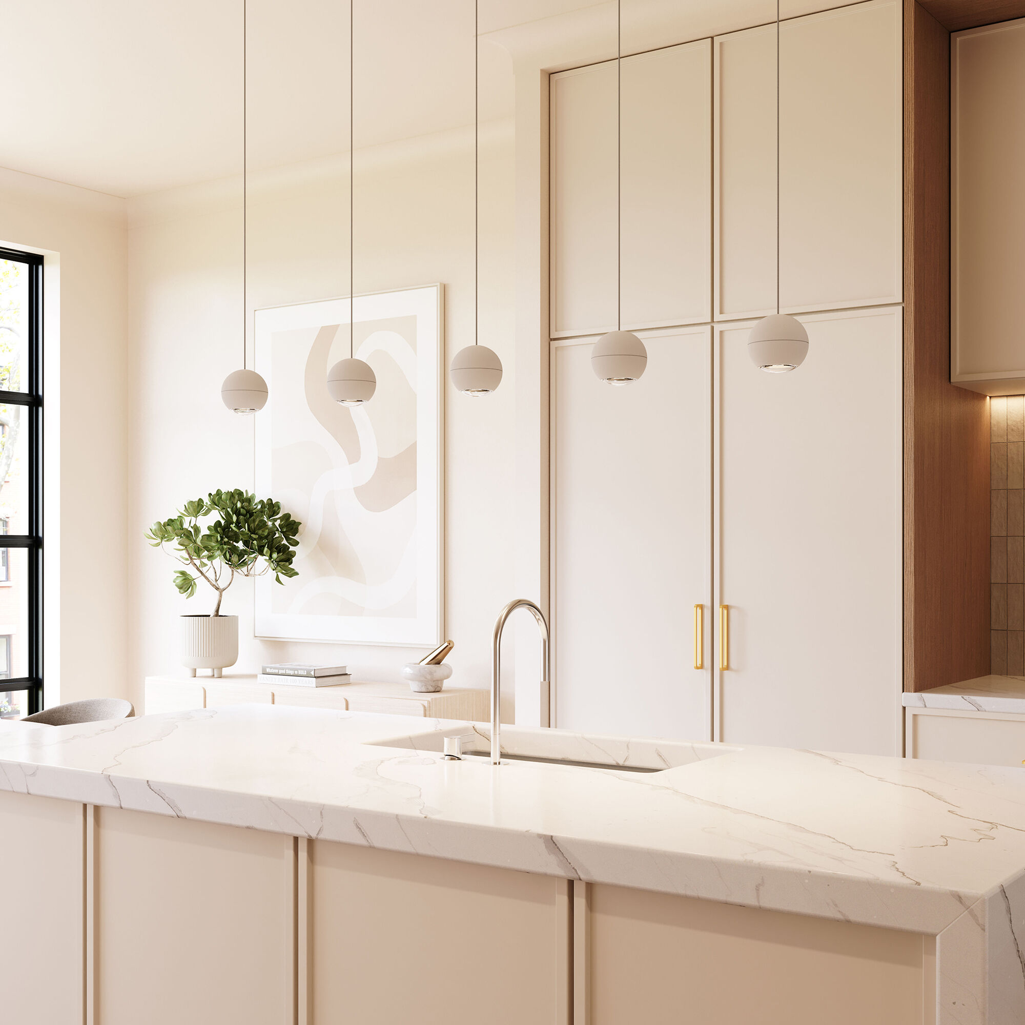 Hemisphere LED 4 inch Textured White Pendant Ceiling Light