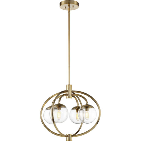 Piltz 4 Light 22 inch Satin Brass Chandelier Ceiling Light