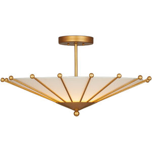 Epoch 1 Light 26 inch Contemporary Gold Leaf/Sugar White Semi-Flush Mount Ceiling Light