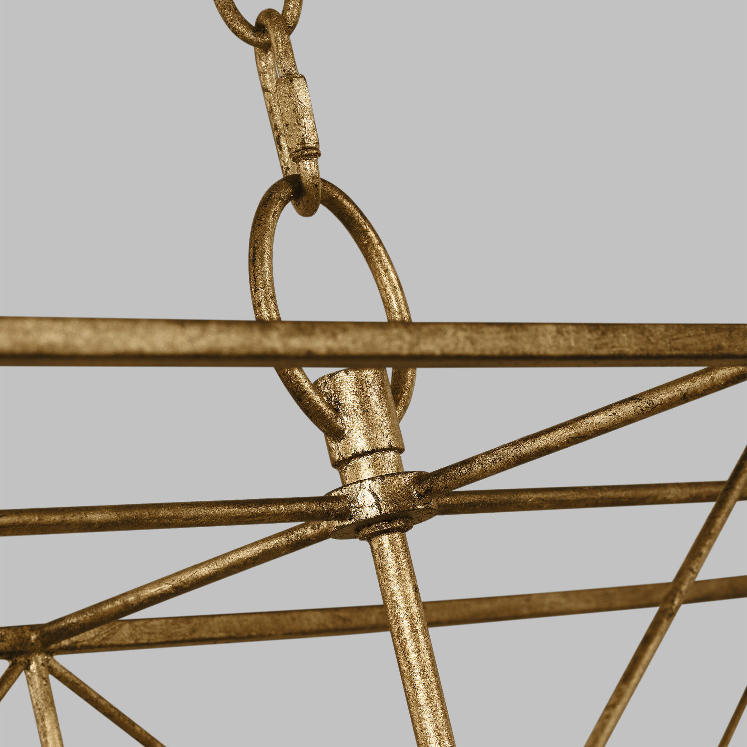 C&M by Chapman & Myers Beatrix 6 Light 46 inch Antique Gild Linear Lantern Pendant Ceiling Light