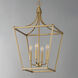 Clifton 4 Light 16 inch Natural Aged Brass Single Pendant Ceiling Light