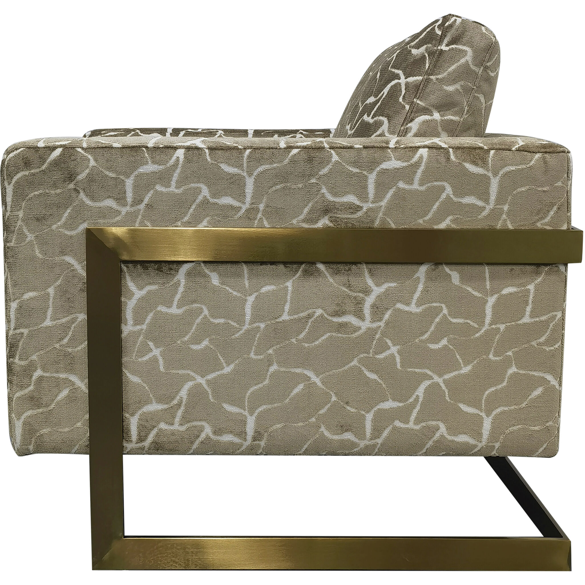 Finch Beige and Brass Accent Chair