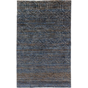 Galloway 96 X 60 inch Navy, Khaki, Dark Brown Rug