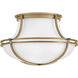 Saddler 3 Light 15.25 inch Heritage Brass Flush Mount Ceiling Light