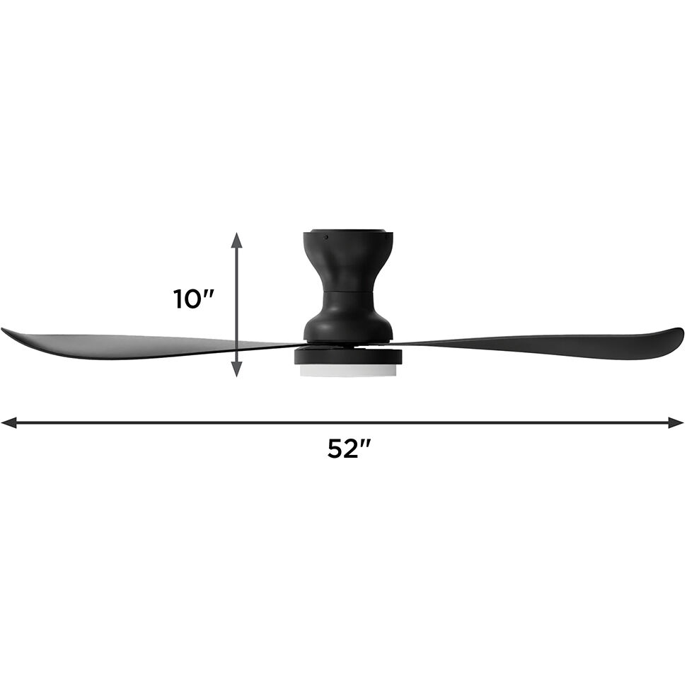 Banks 52 inch Black Ceiling Fan in Remote Control